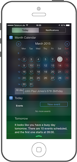 Integrated Notification Center Widget